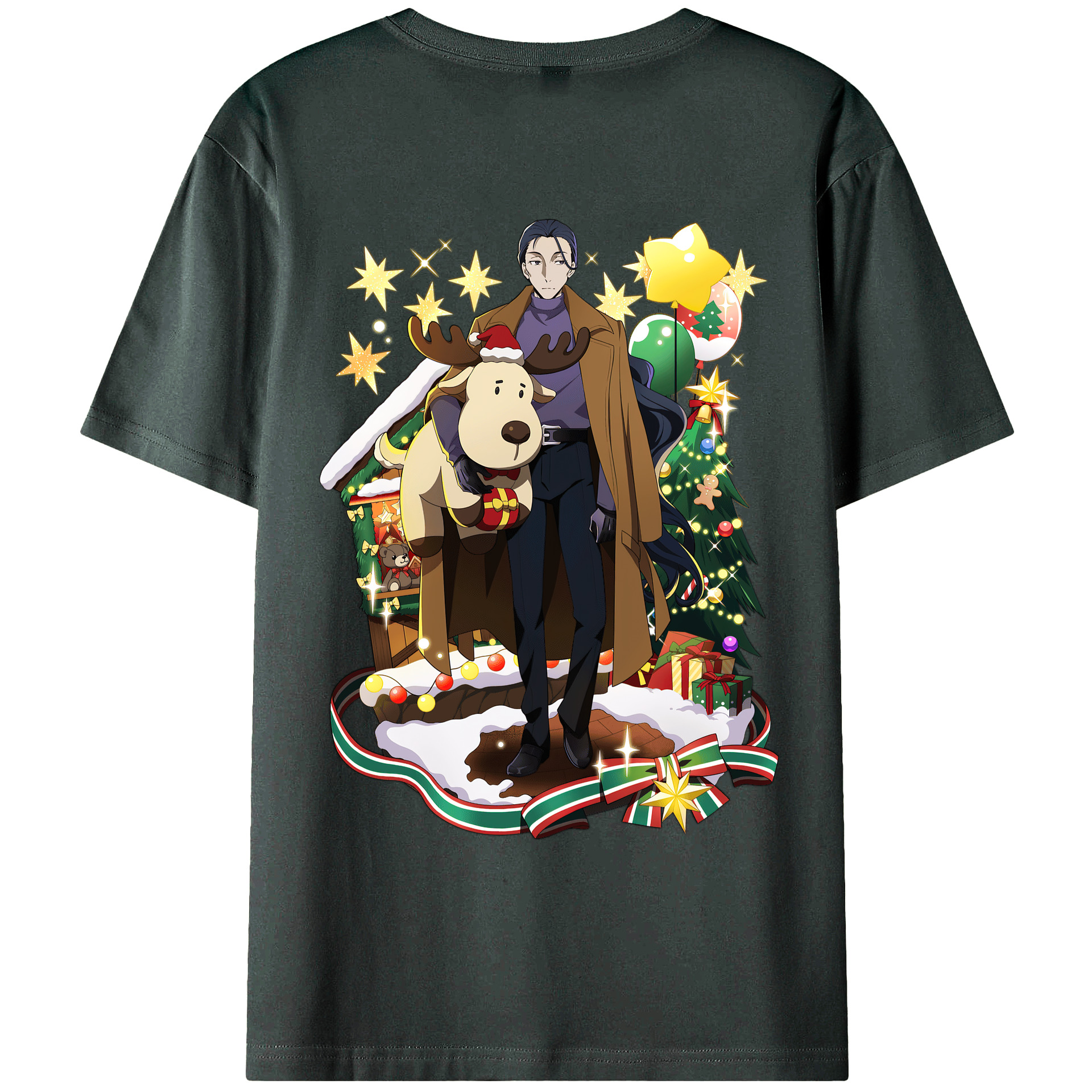 （画像用） 文豪ストレイドッグス Bungo Stray Dogs 綿100％ メンズ半袖Tシャツ（バックプリント） 通気性